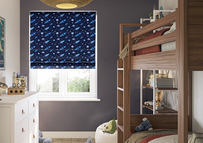 Rocket Adventure, Astral Blue - Roman Blind - Image 3